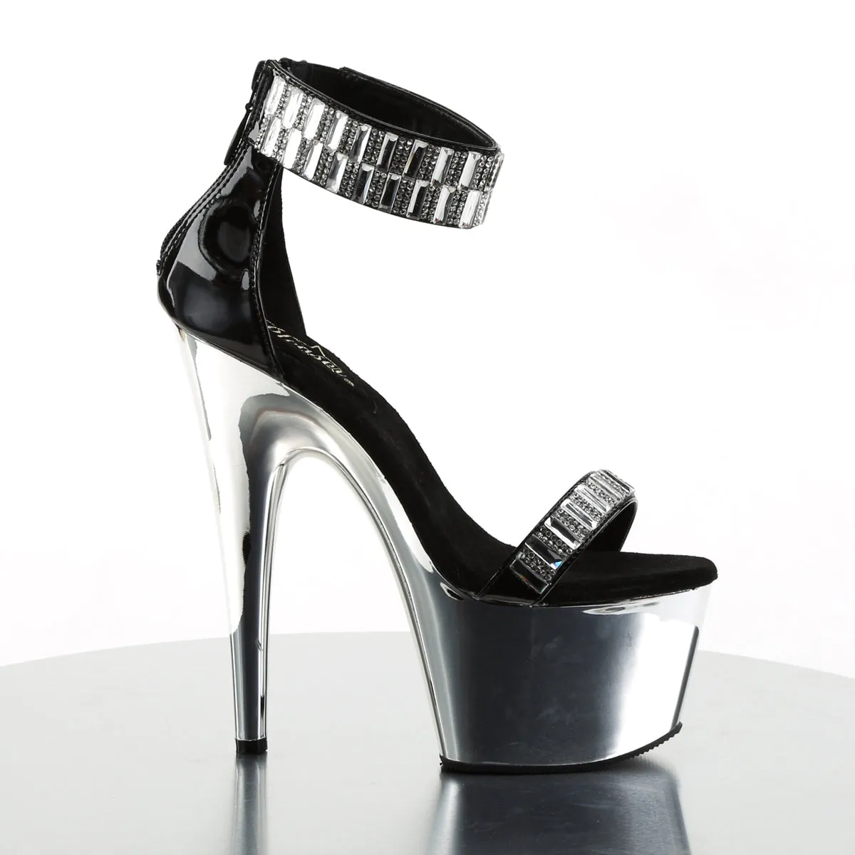 ADORE-769RS Pleaser 7" Heel Silver Chrome Platform Pole Dancing Heels