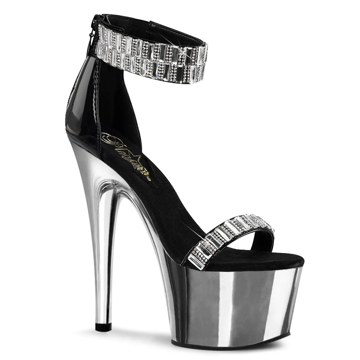 ADORE-769RS Pleaser 7" Heel Silver Chrome Platform Pole Dancing Heels