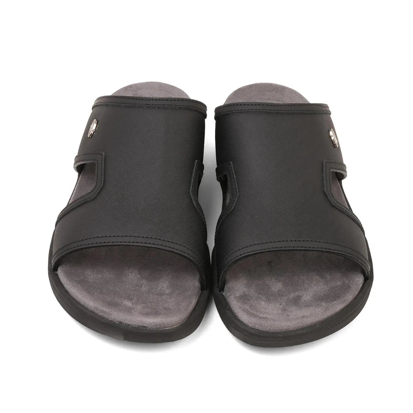 Aetrex Men's Suede Foot Bed Leather Sandals Black