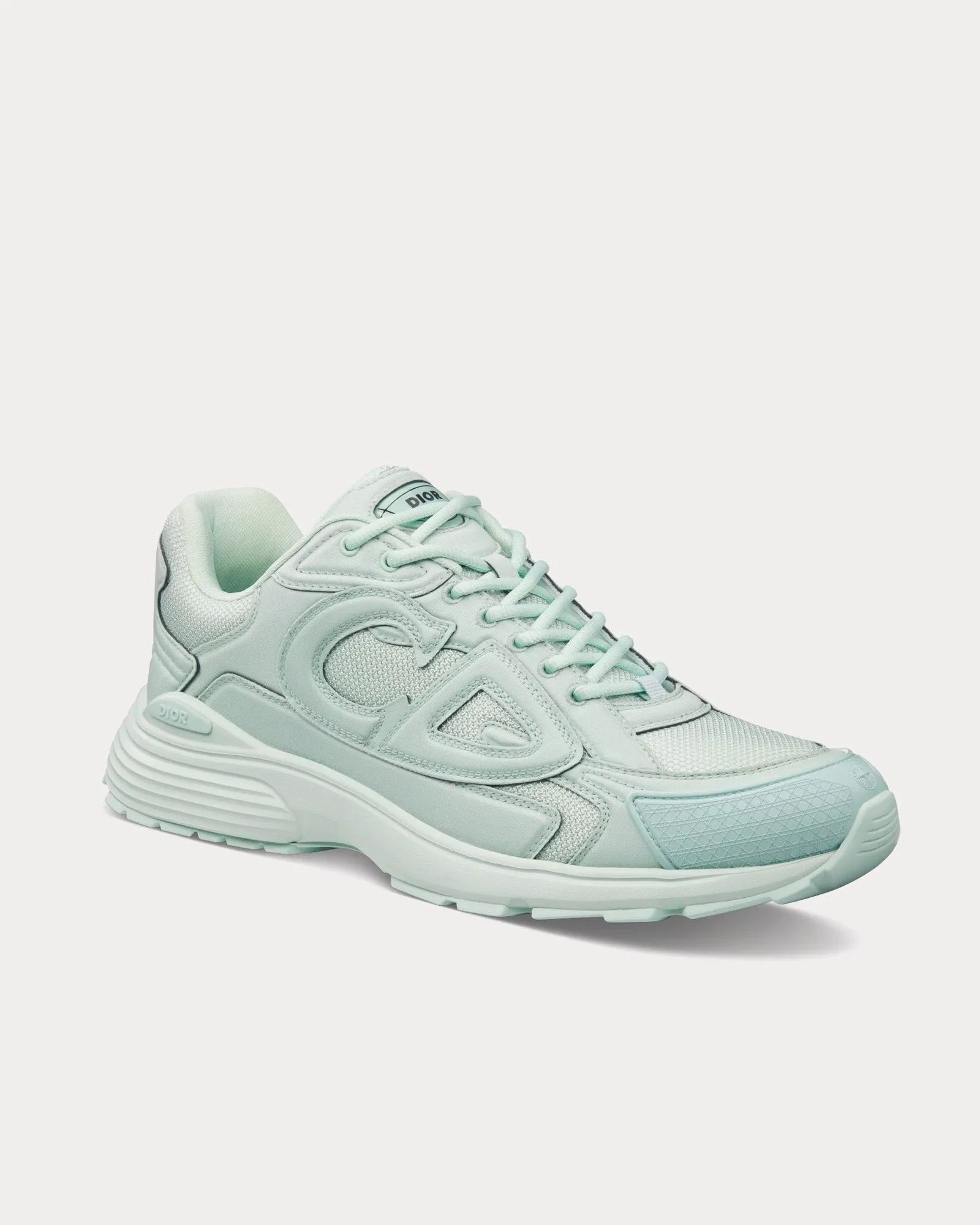 B30 Limited & Numbered Edition Light Green Technical Mesh and Light Green Dyed Cotton Low Top Sneakers