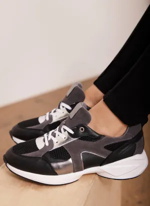 Becky Black Suede Panel Trainers