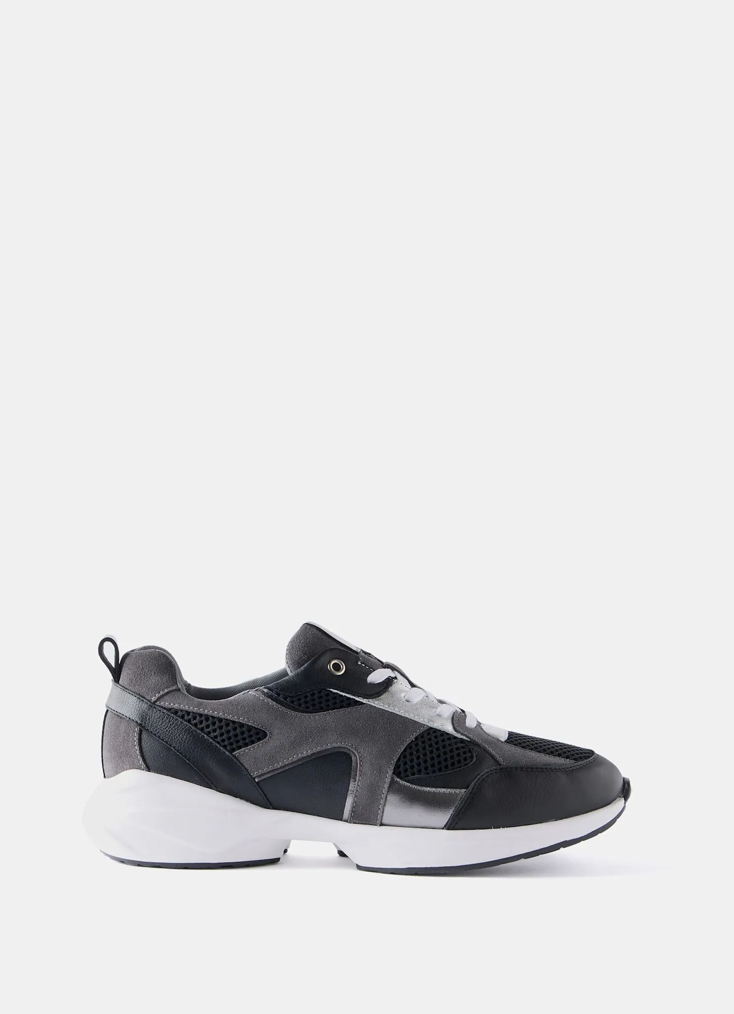 Becky Black Suede Panel Trainers