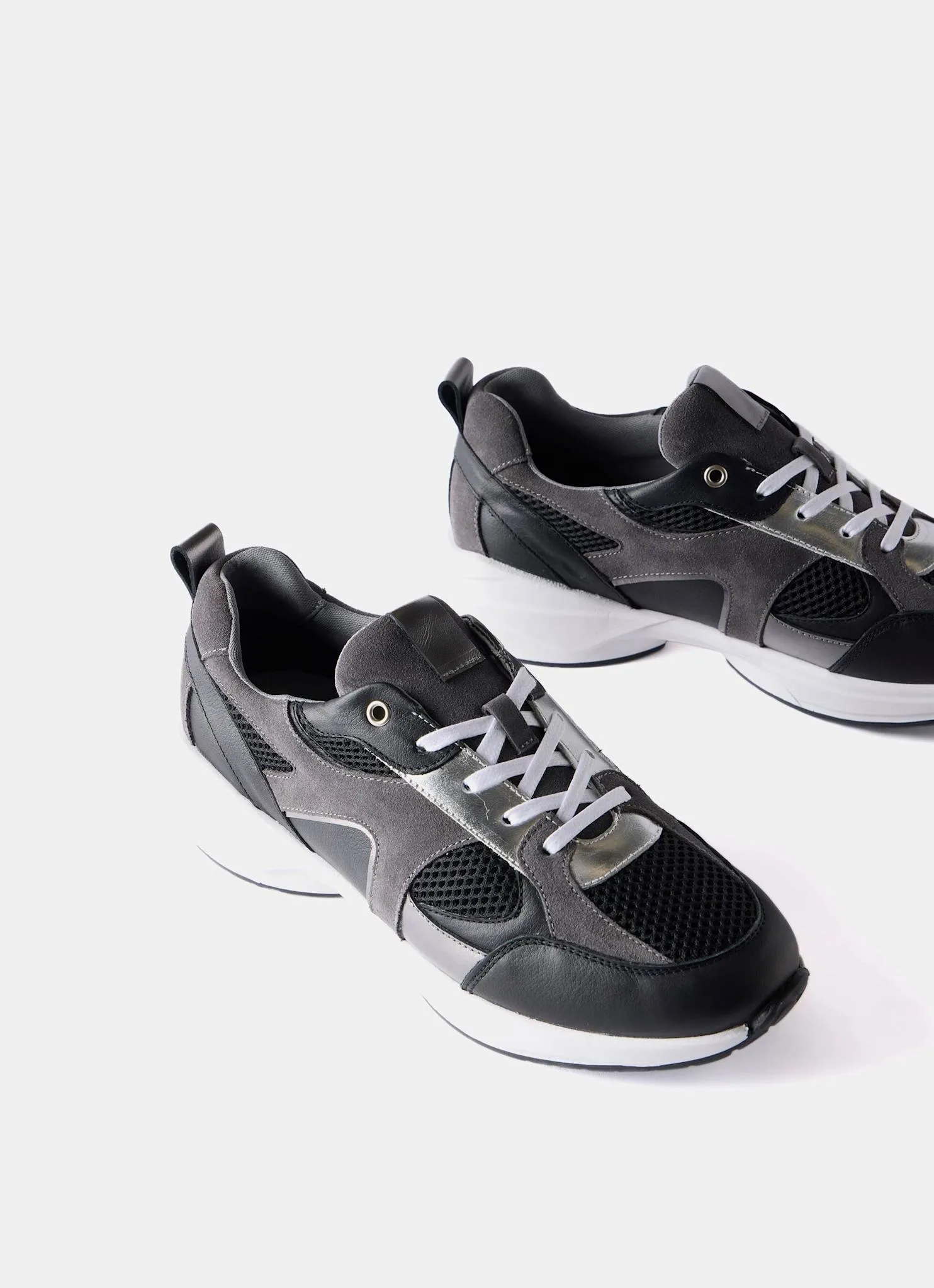 Becky Black Suede Panel Trainers