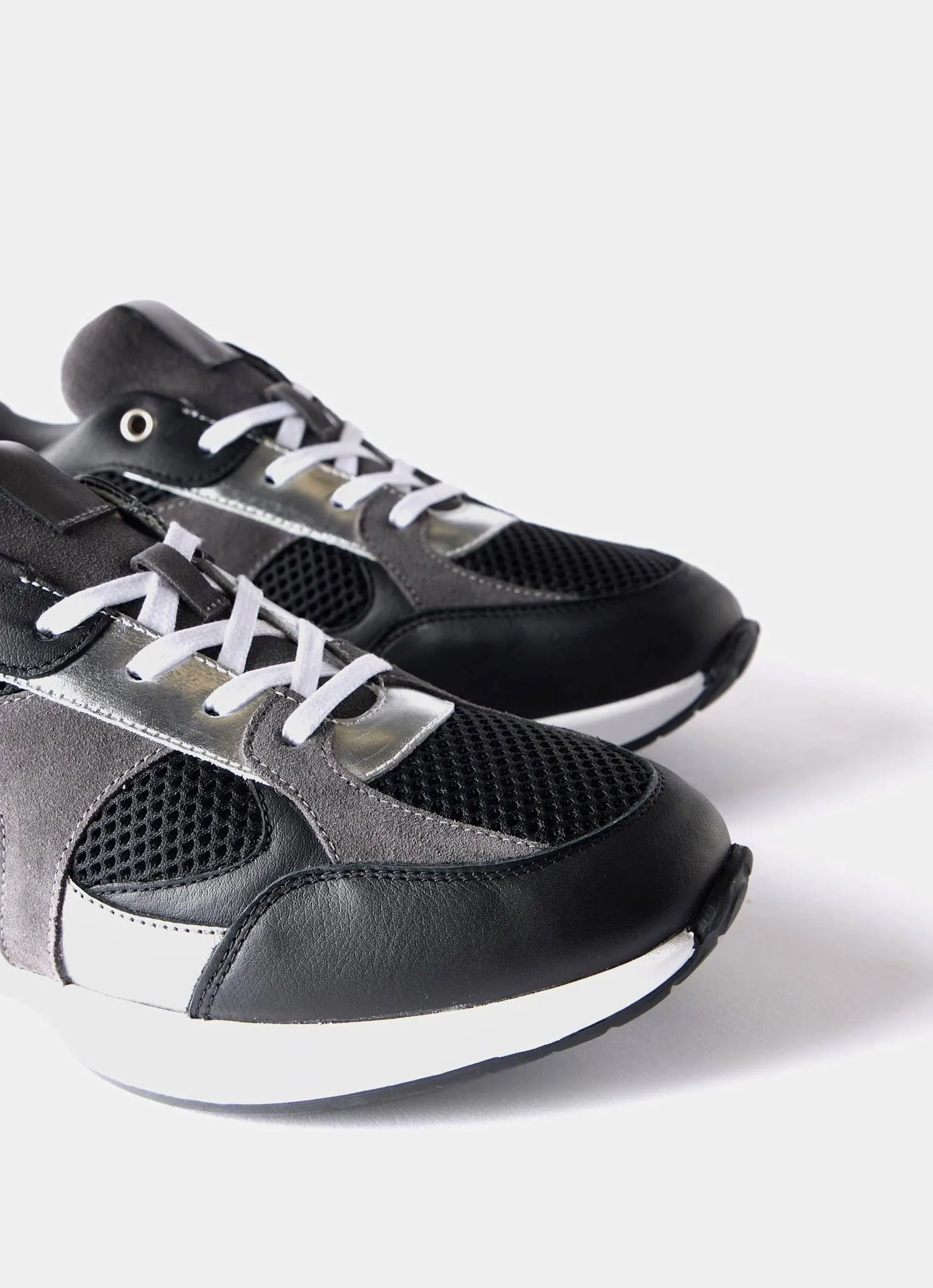 Becky Black Suede Panel Trainers