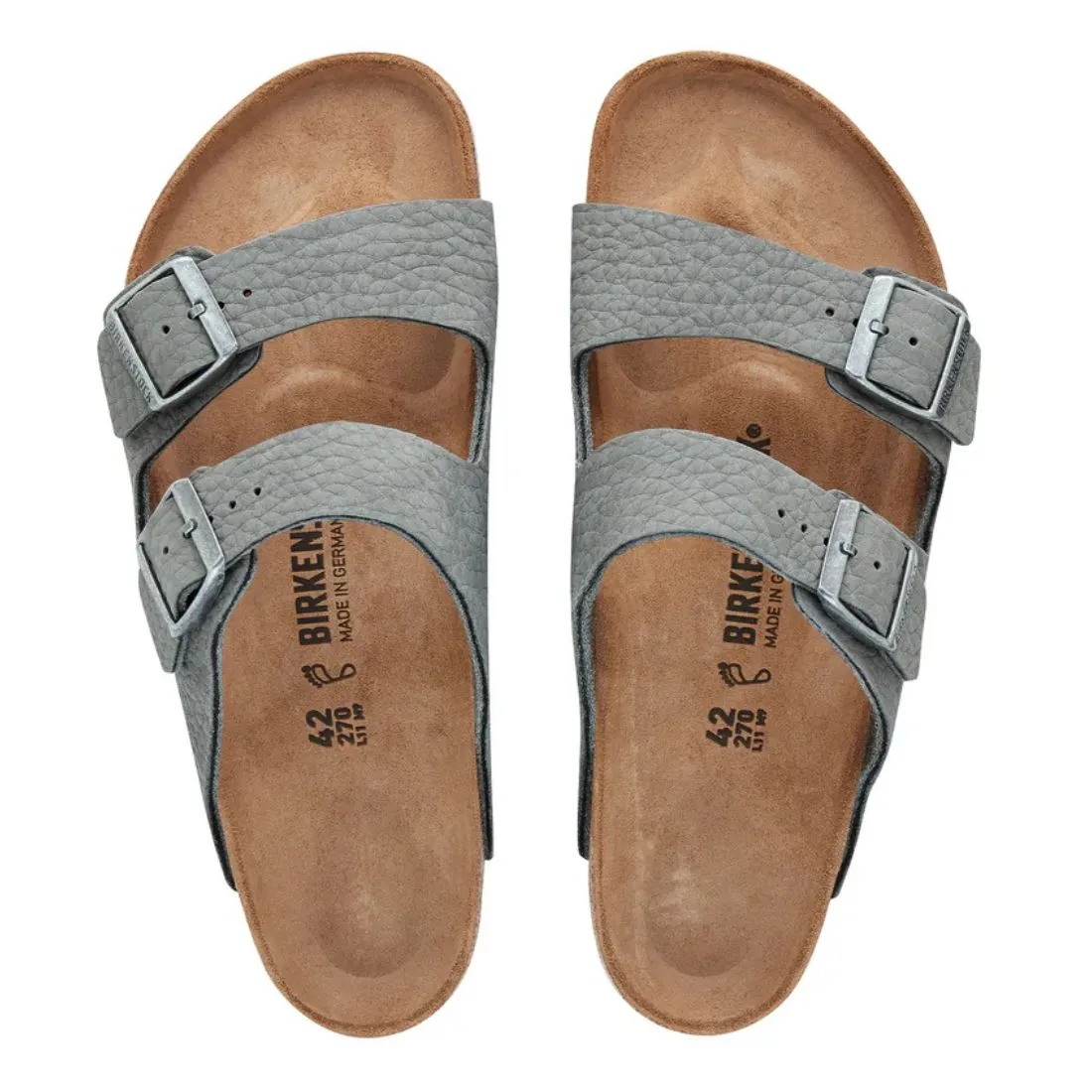 Birkenstock Arizona Desert Buck Whale Grey Nubuck Leather regular