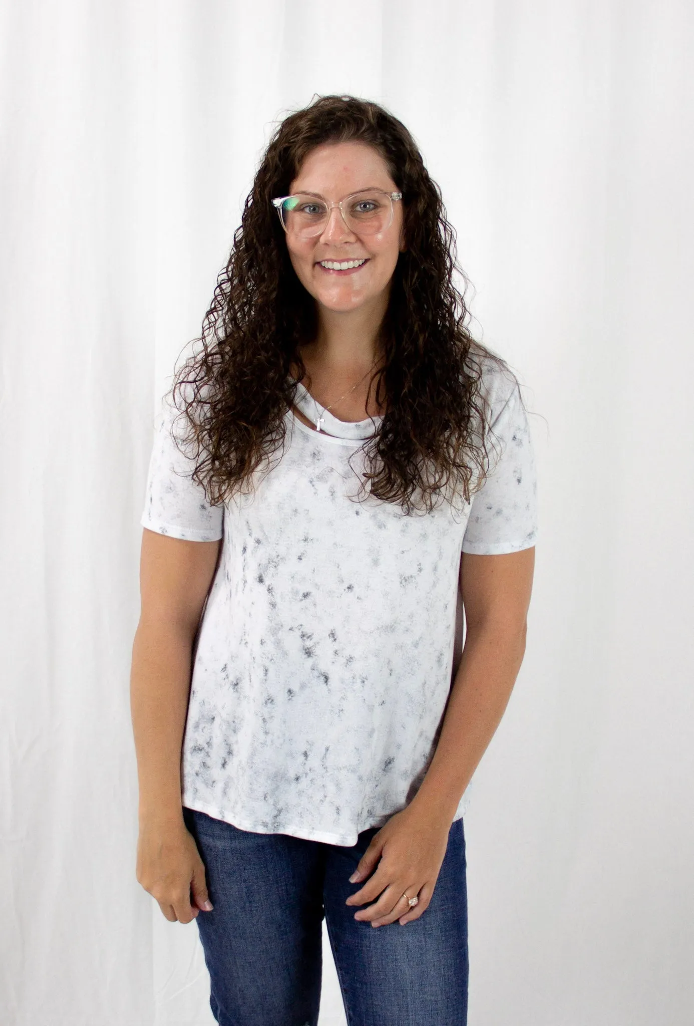 Black and White Tie Dye Top