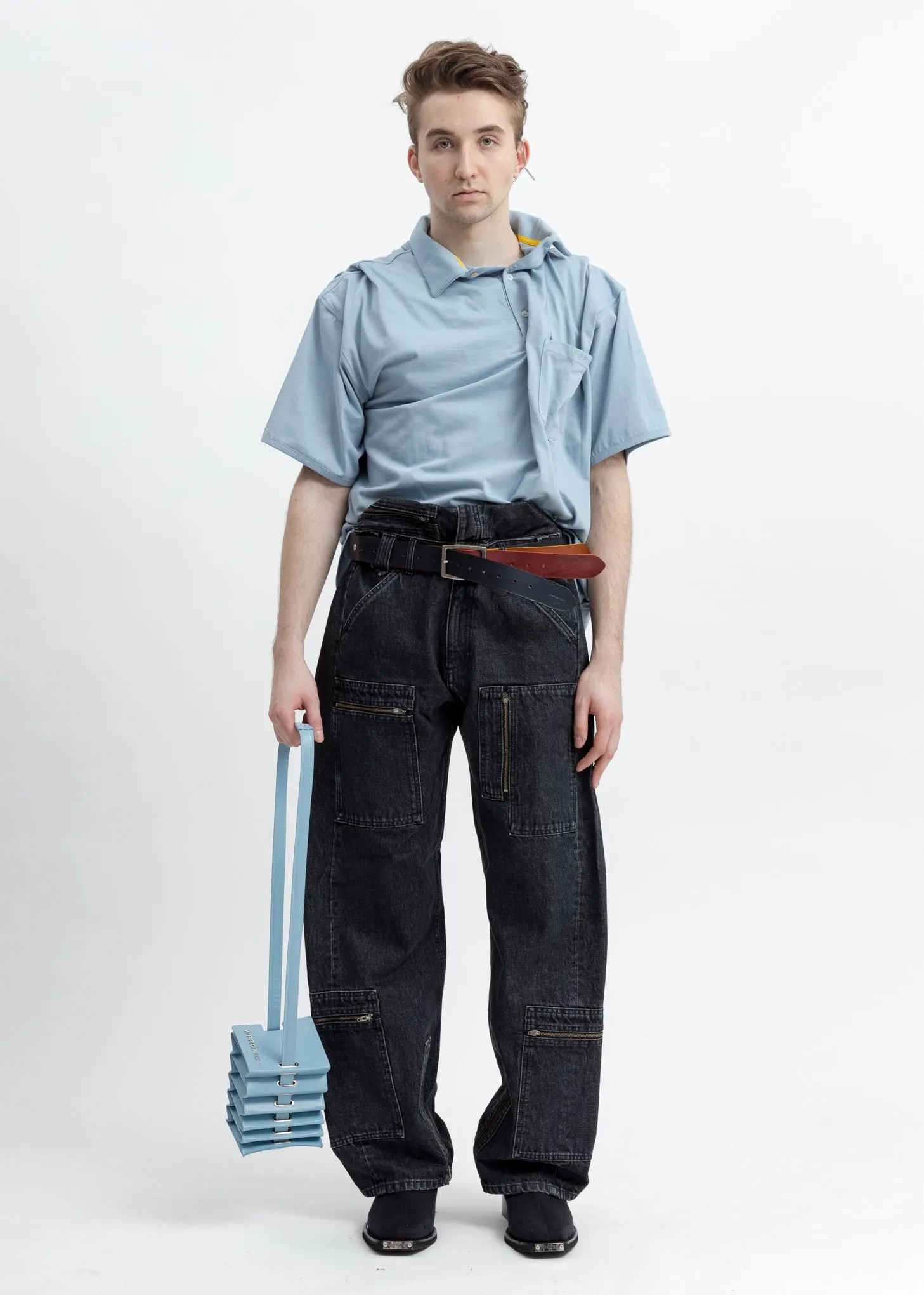 Black Pop-Up Pilot Trousers