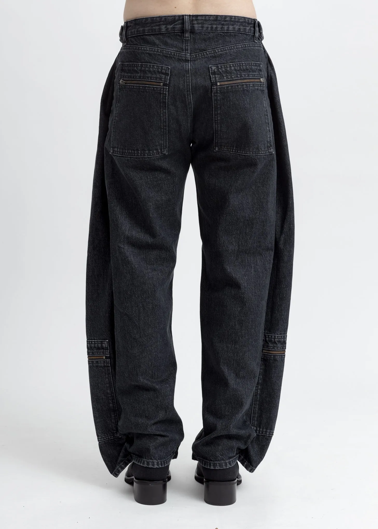 Black Pop-Up Pilot Trousers