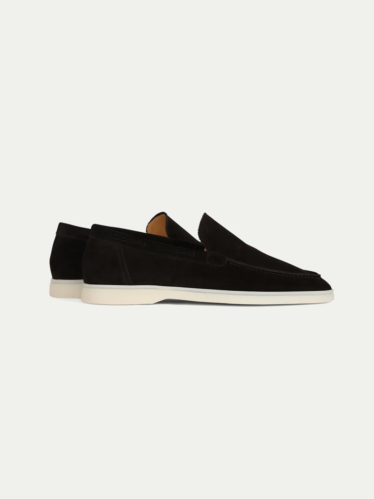 Black Suede Athena Yatch Loafers with White Soles - Summer 2024 Collection