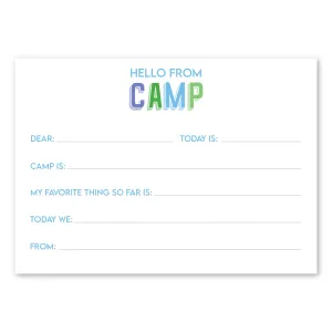 Blue Camp Stationery - Fill in the Blank - 5x7 Card