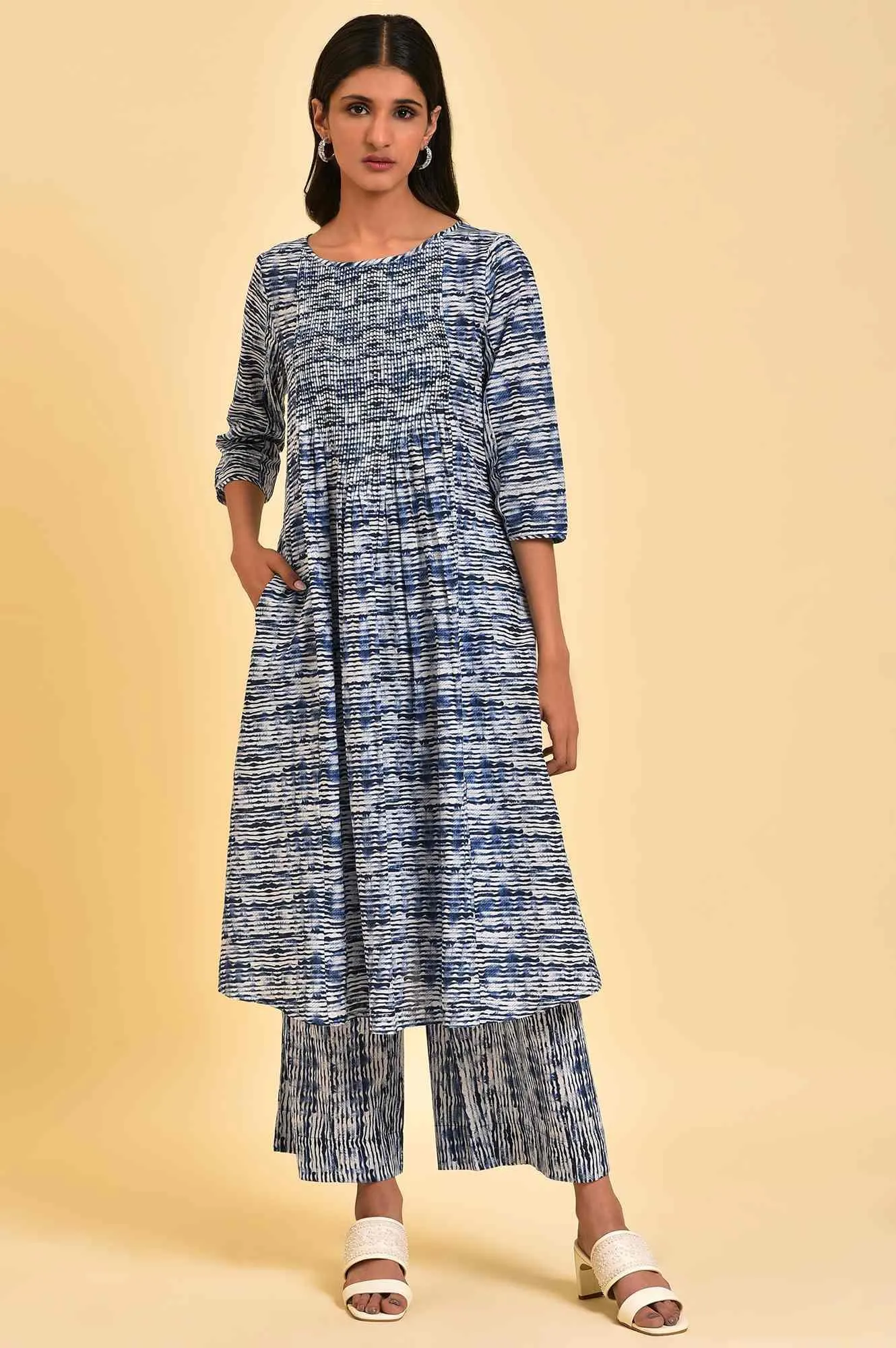 Blue Printed Contemporary Co-Ord Set