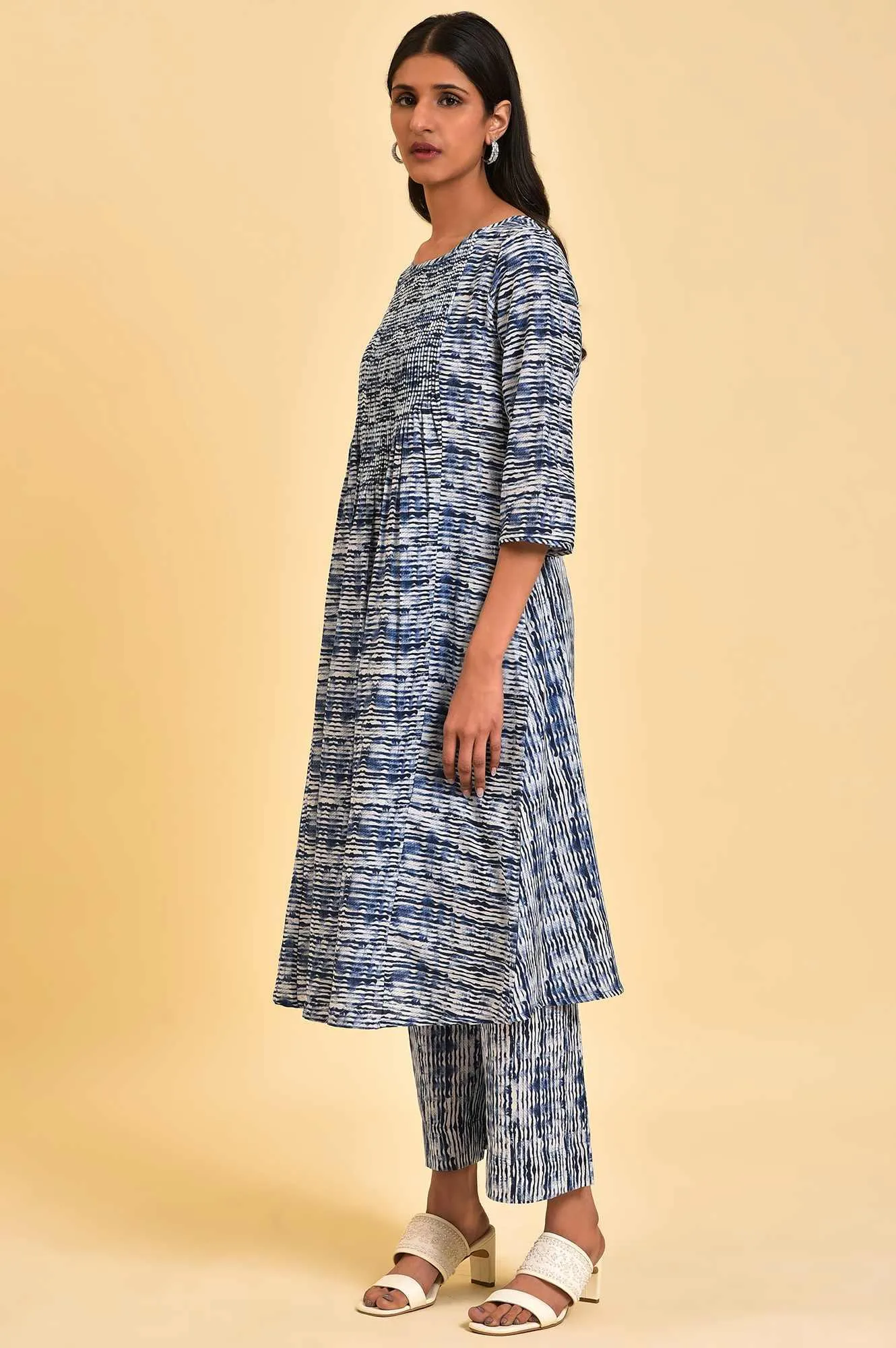 Blue Printed Contemporary Co-Ord Set