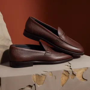 Brown Leather Demetrius Slip On Unlined Loafers - Comfort First Edition