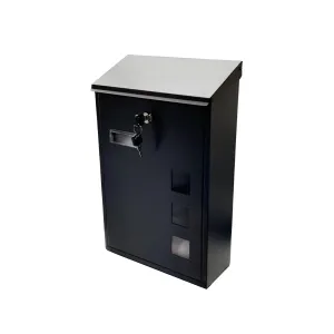 Buckingham Wall Mounted Steel Lockable Mail Box Post Letter Box Sloping Top Water Resistant Premium
