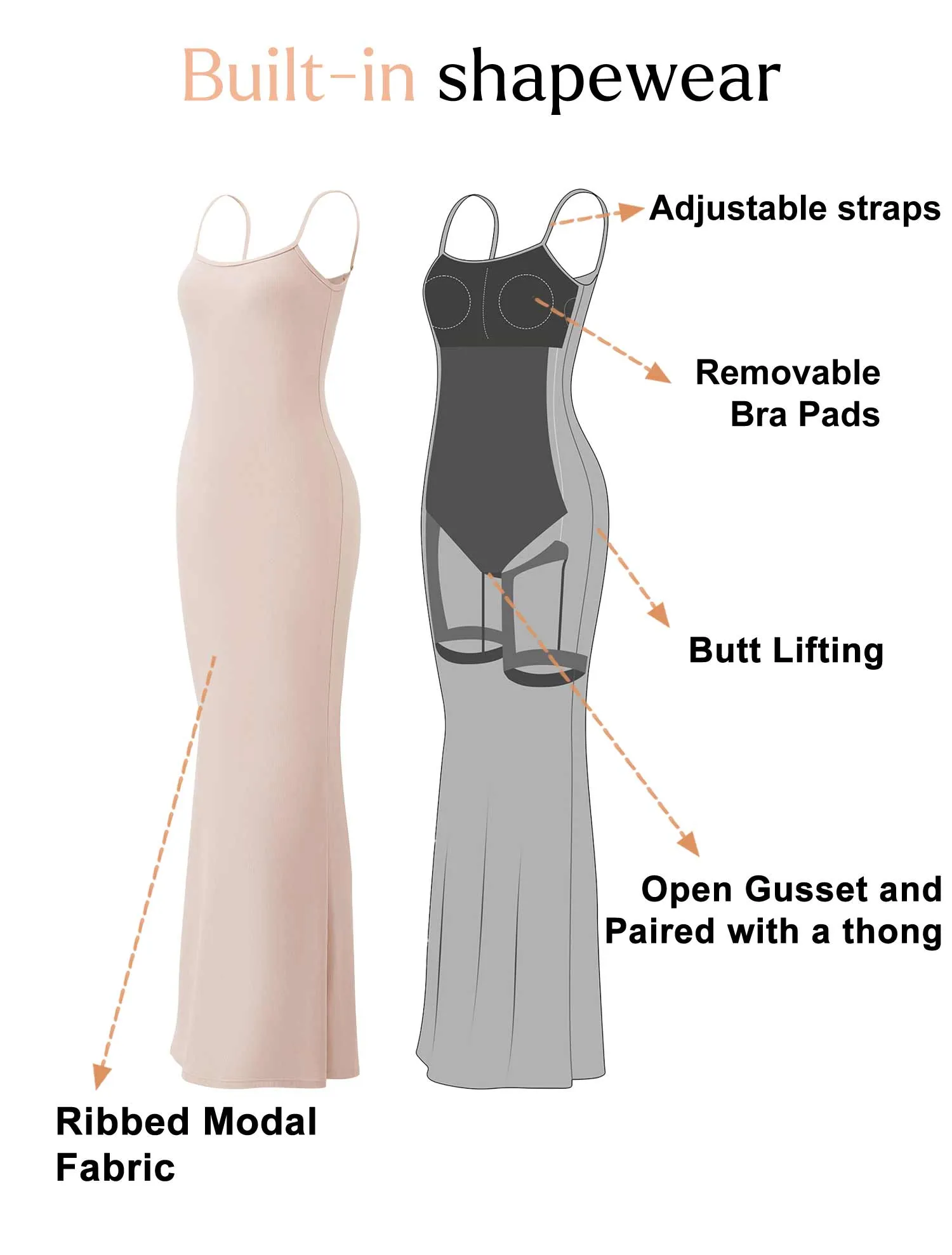 Built-In Shapewear Maxi Dress