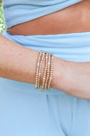 Classy Chic Small Beaded Bracelet Stack