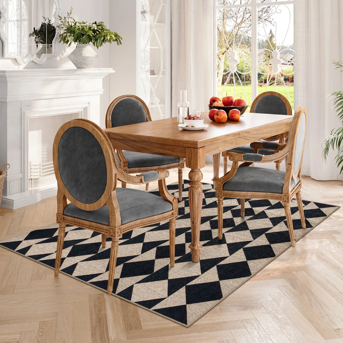 Clovis Checkered Diamond Easy Jute Area Rug