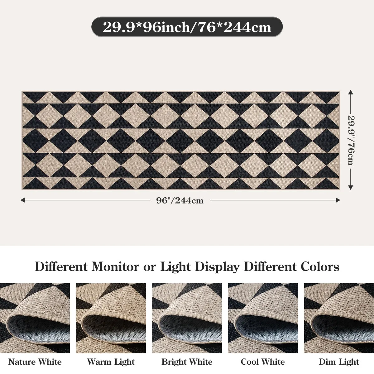 Clovis Checkered Diamond Easy Jute Area Rug