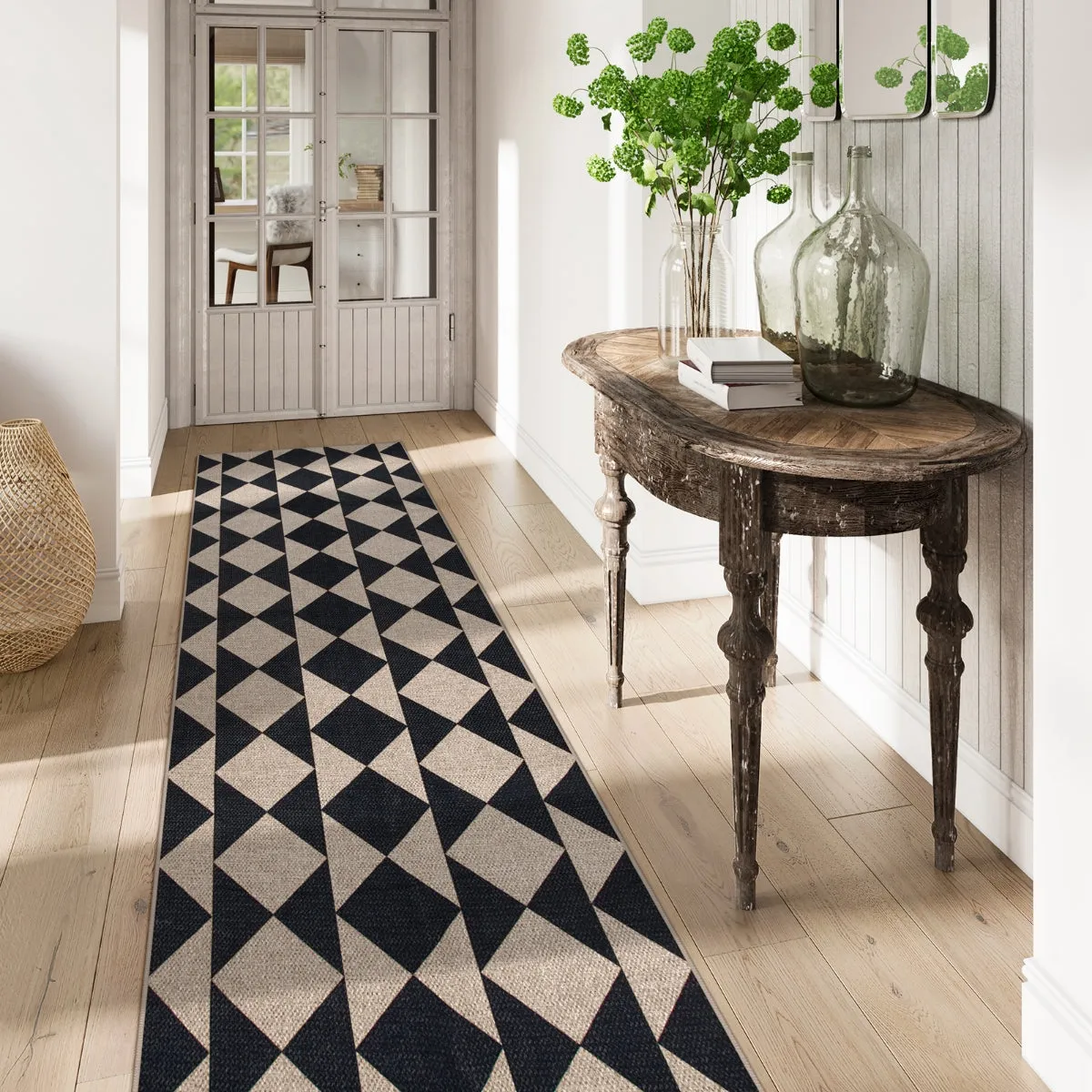 Clovis Checkered Diamond Easy Jute Area Rug