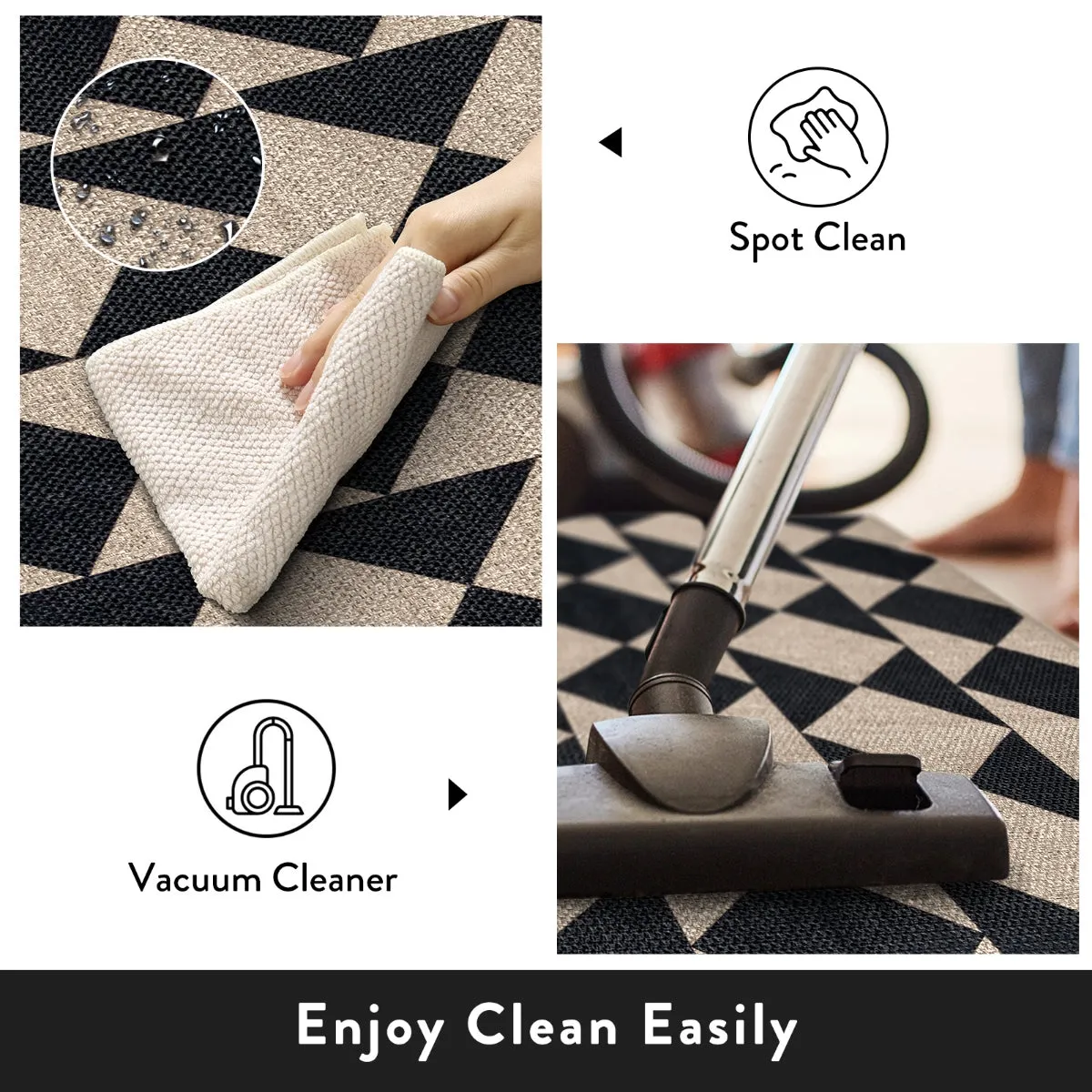 Clovis Checkered Diamond Easy Jute Area Rug