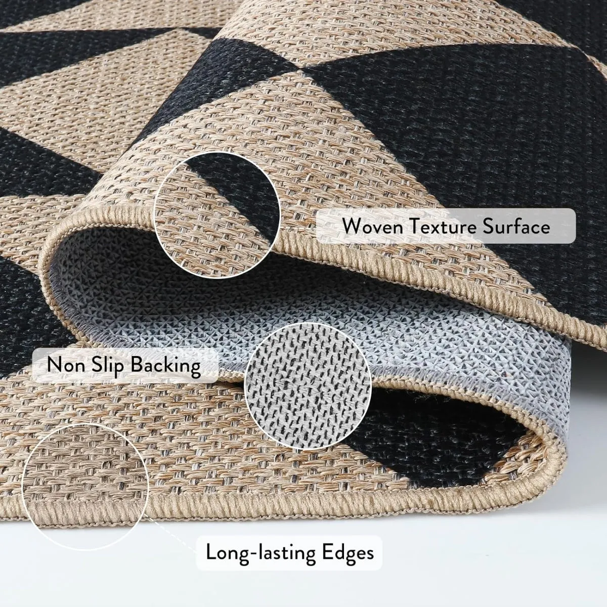 Clovis Checkered Diamond Easy Jute Area Rug