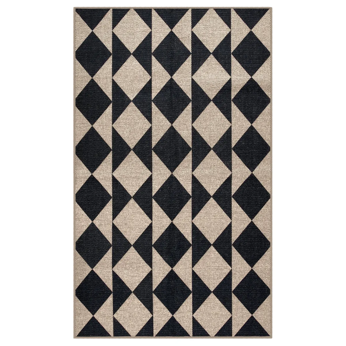 Clovis Checkered Diamond Easy Jute Area Rug