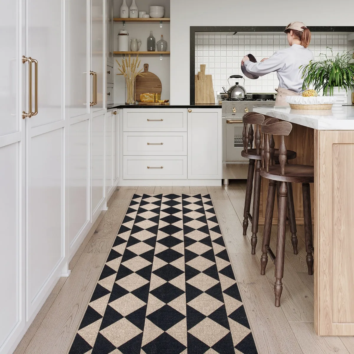 Clovis Checkered Diamond Easy Jute Area Rug