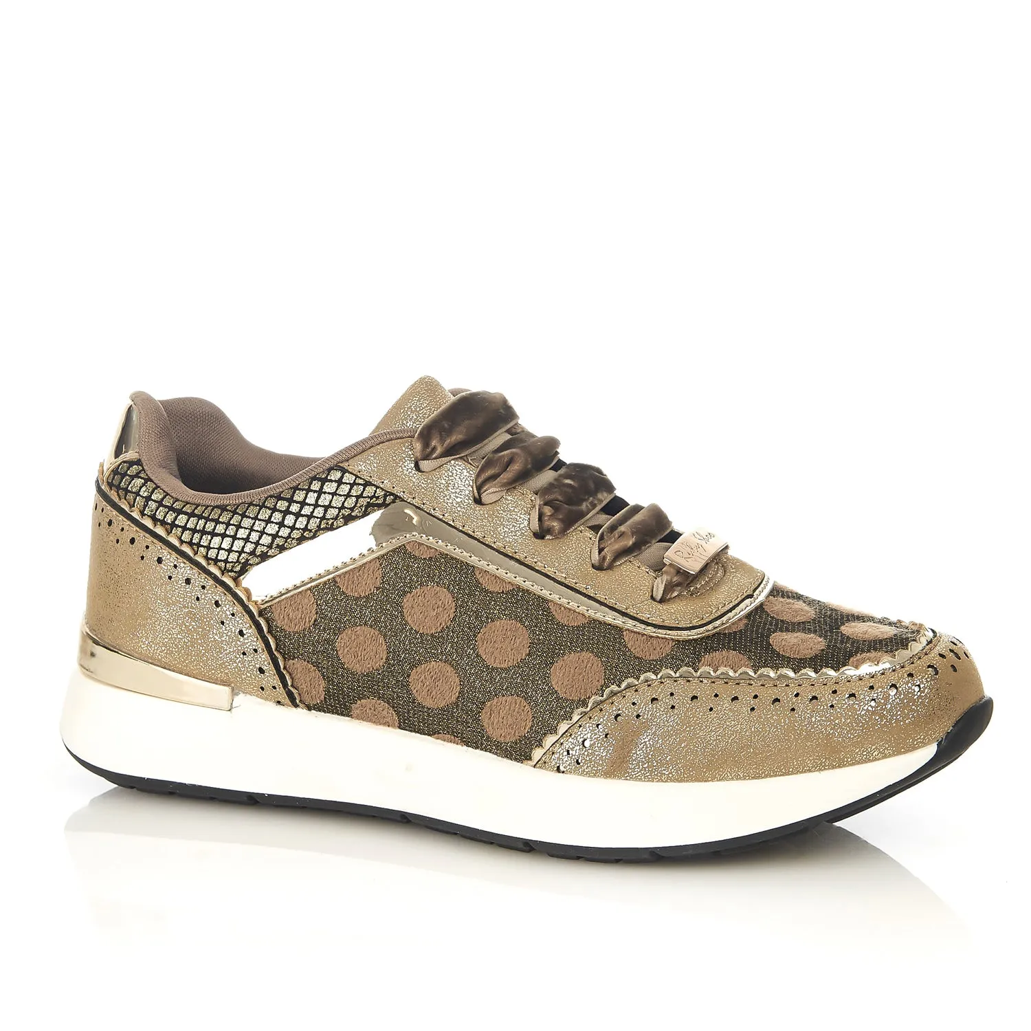 Darcy Gold Spotty Trainers & Matching Hanoi Bag by Ruby Shoo