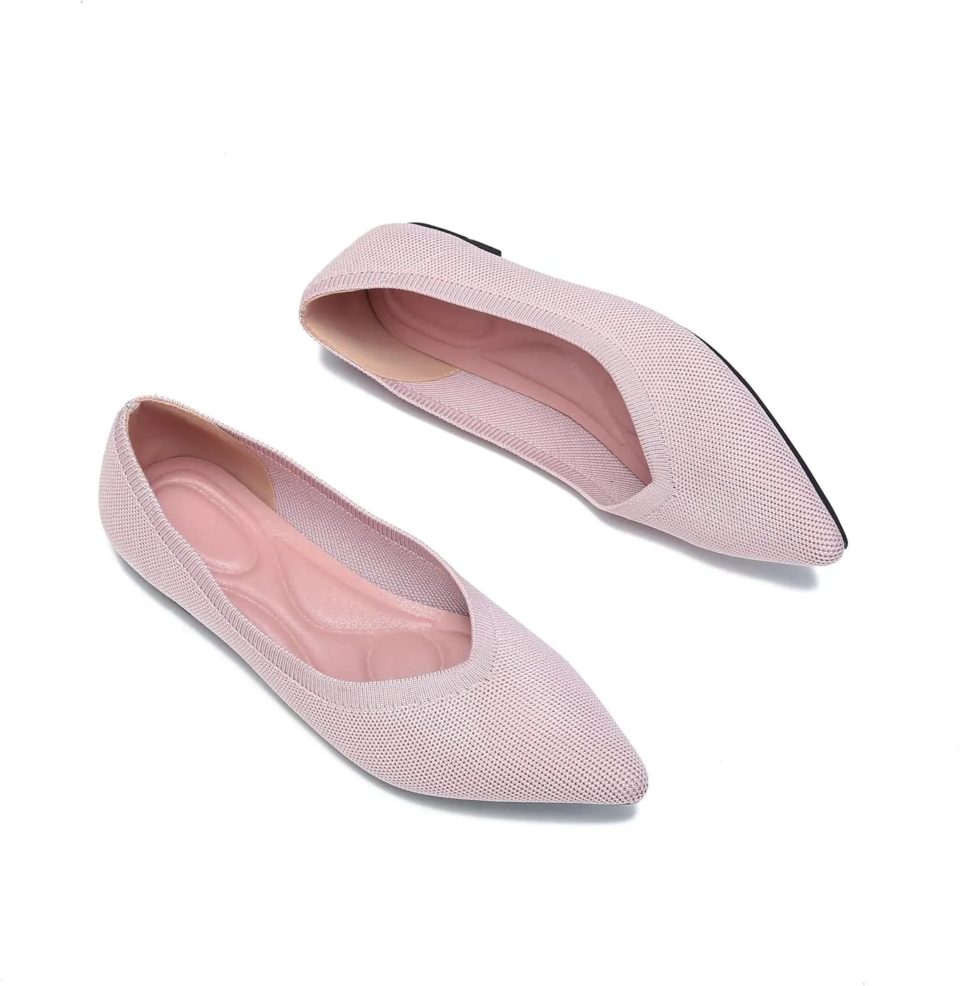 EnllerviiD Women's Flats Breathable Knit Pointed Flats Loafers Shoes,Work Flats Office Shoes Comfortable Flexible Mule Shoes Ballet Flats
