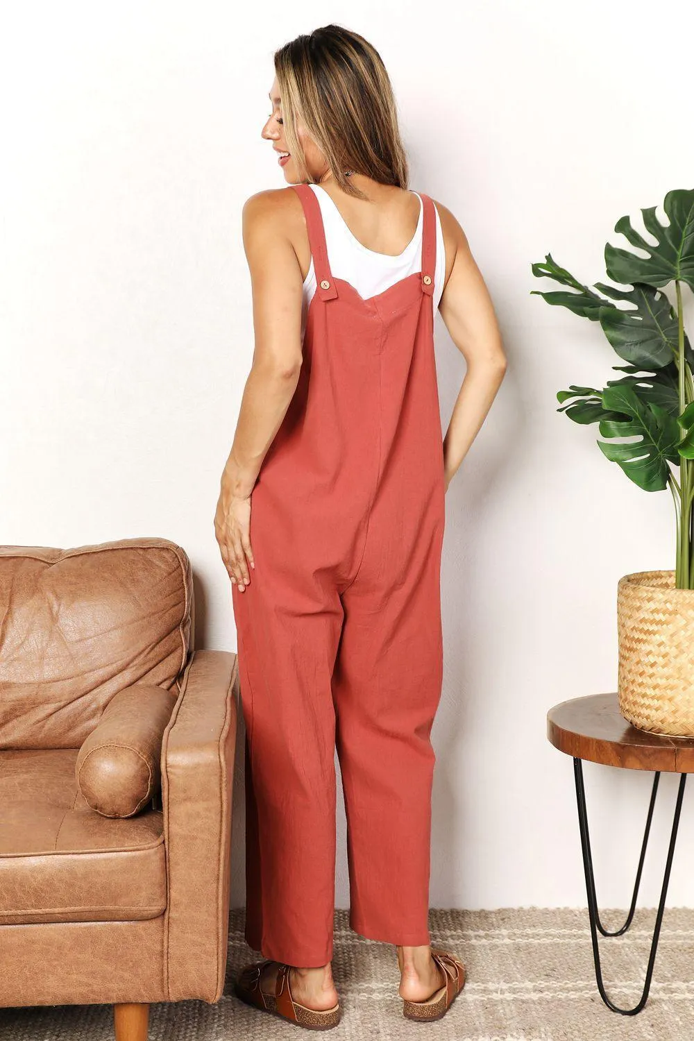 Feel Excited Sleeveless Wide Leg Overalls