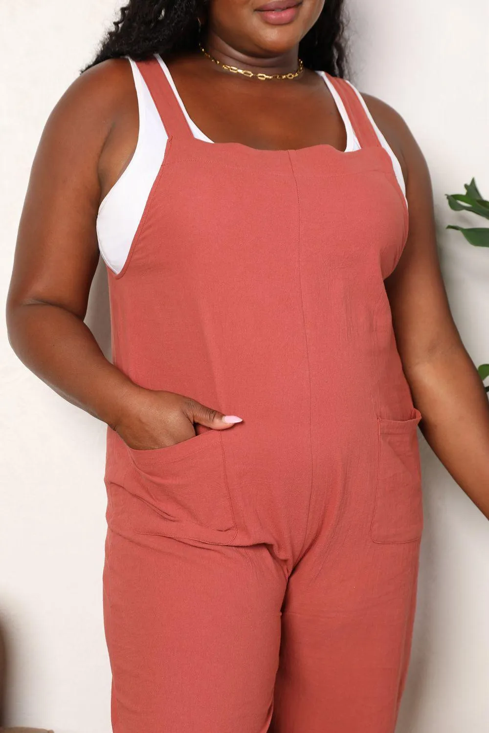 Feel Excited Sleeveless Wide Leg Overalls