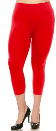 FLIRTY & FEMME -FOOTLESS CAPRI RED ONLY ONE SIZE