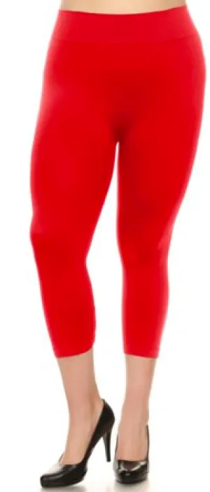 FLIRTY & FEMME -FOOTLESS CAPRI RED ONLY ONE SIZE