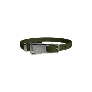 Frank Green Pet Collar   Name Tag - Khaki/Silver