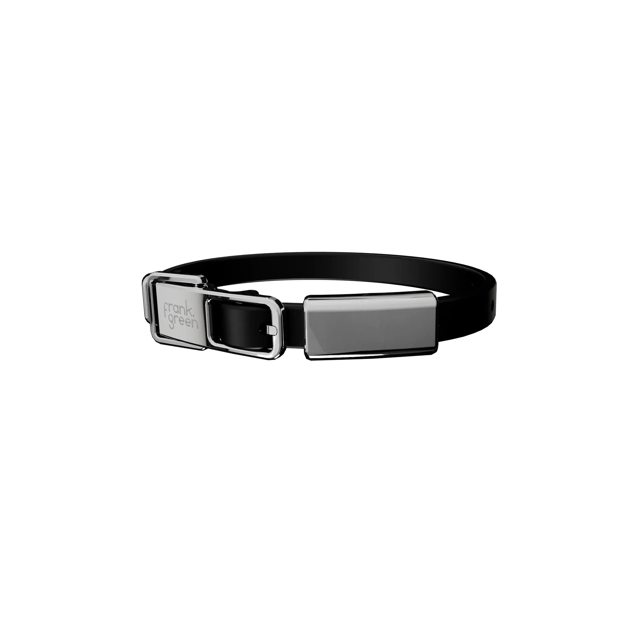 Frank Green Pet Collar   Name Tag - Midnight/Silver