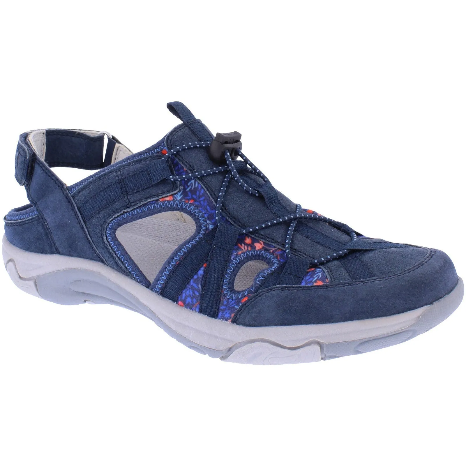 Free Spirit 41121 Bryn Ladies Navy Leather Arch Support Touch Fastening Shoes