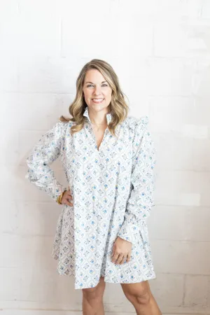 French Vneck Ruffle Dress