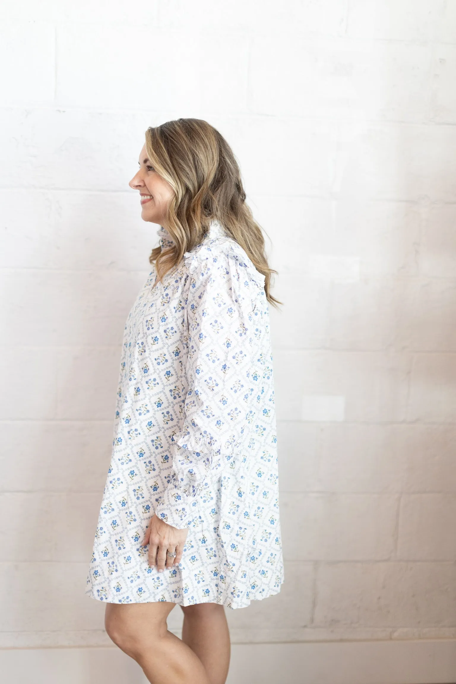 French Vneck Ruffle Dress