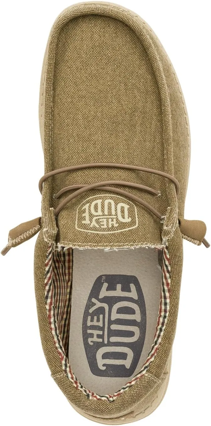 HEYDUDE Men's Wally Canvas, Mens Shoes, Slip-on Loafers, Comfortable & Light-Weight