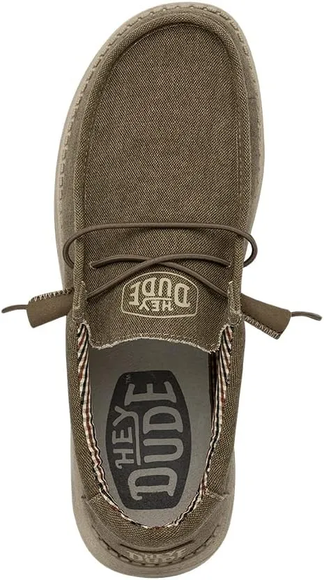 HEYDUDE Men's Wally Canvas, Mens Shoes, Slip-on Loafers, Comfortable & Light-Weight