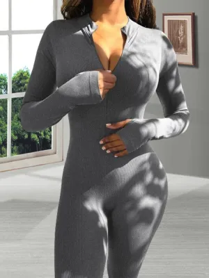 High Waist Ribbed Romper