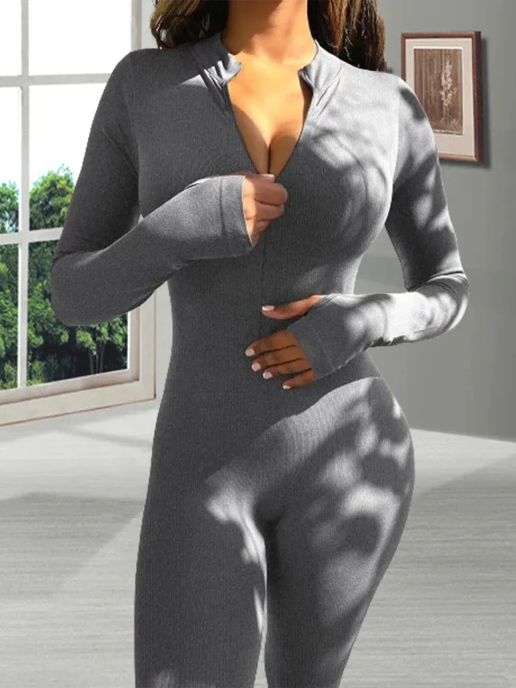 High Waist Ribbed Romper