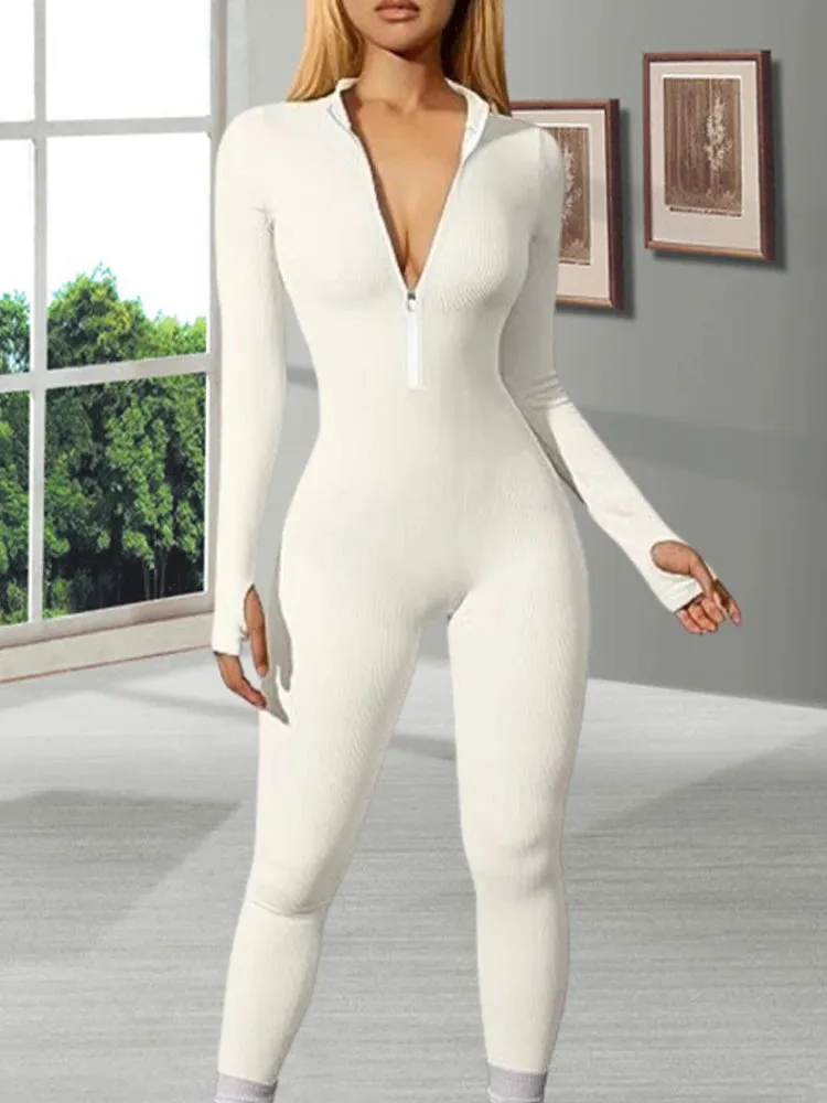 High Waist Ribbed Romper
