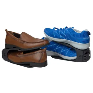 Home Basics 2-Pack Adjustable Shoe Space Saver, Black
