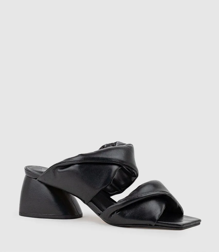 IMIRA55 Puffed Heel Slide in Black