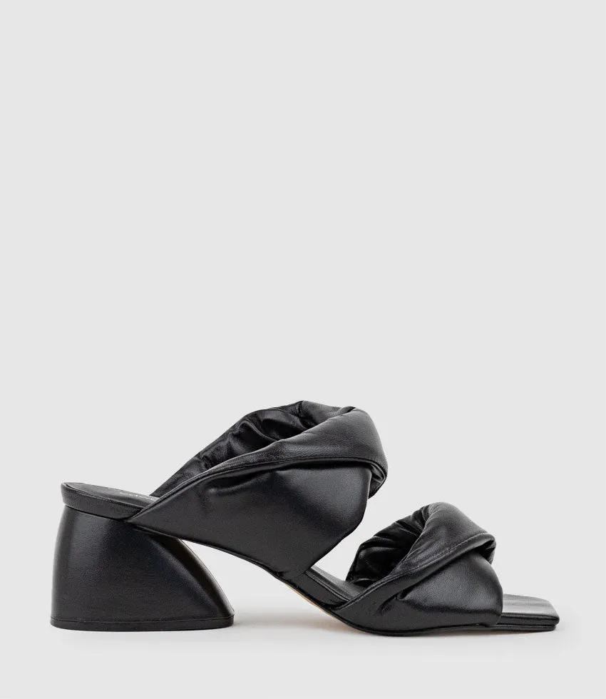 IMIRA55 Puffed Heel Slide in Black