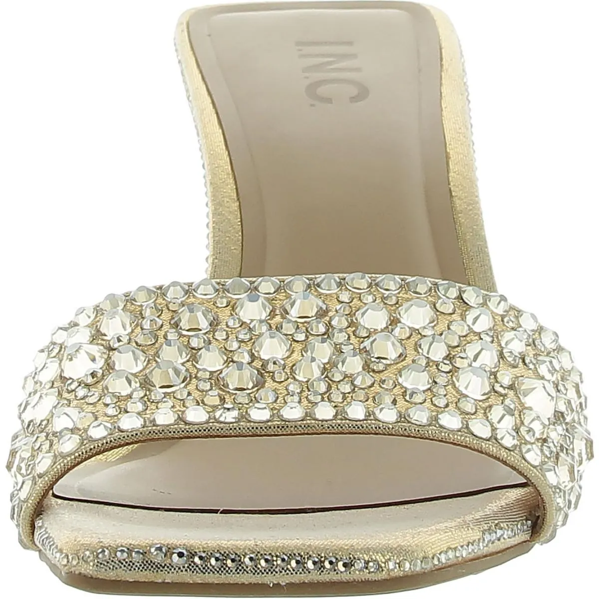 INC Womens Embellished Rhinestone Slide Sandals
