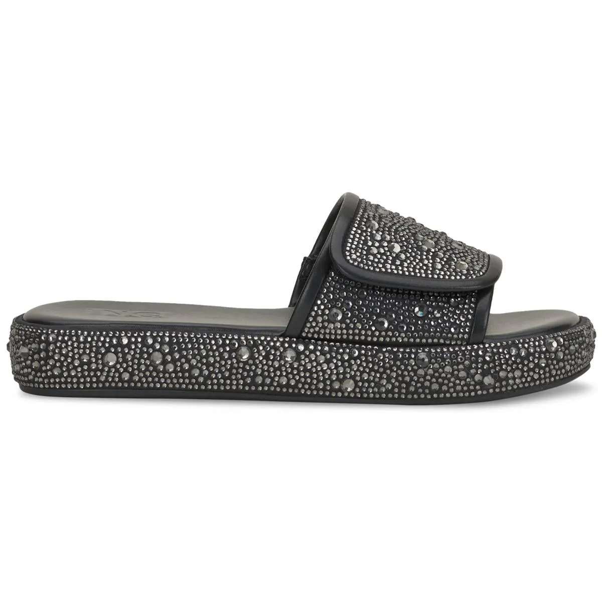 INC Womens Faux Leather Slip On Slide Sandals