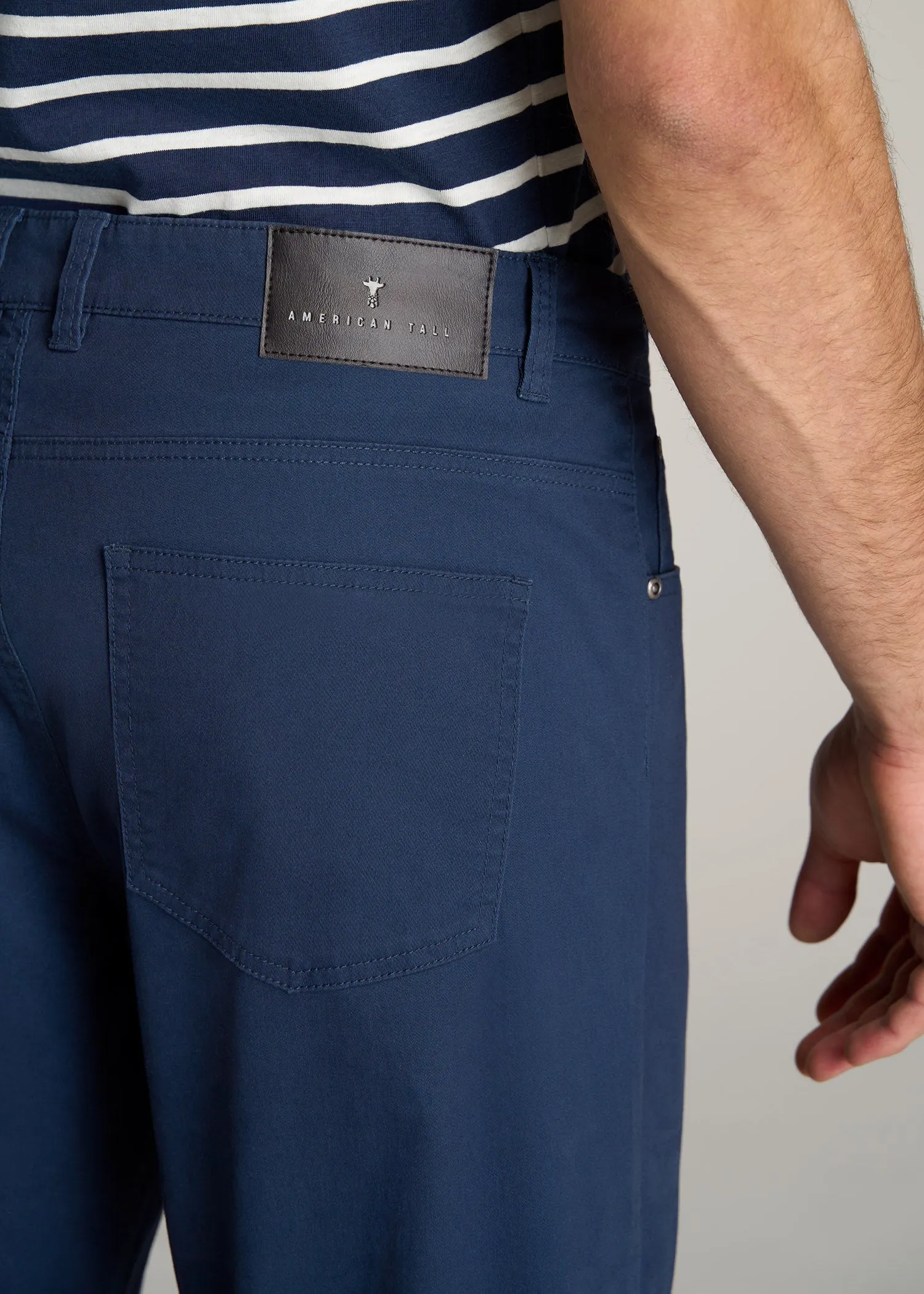 J1 STRAIGHT Leg Five-Pocket Pants for Tall Men in Marine Navy