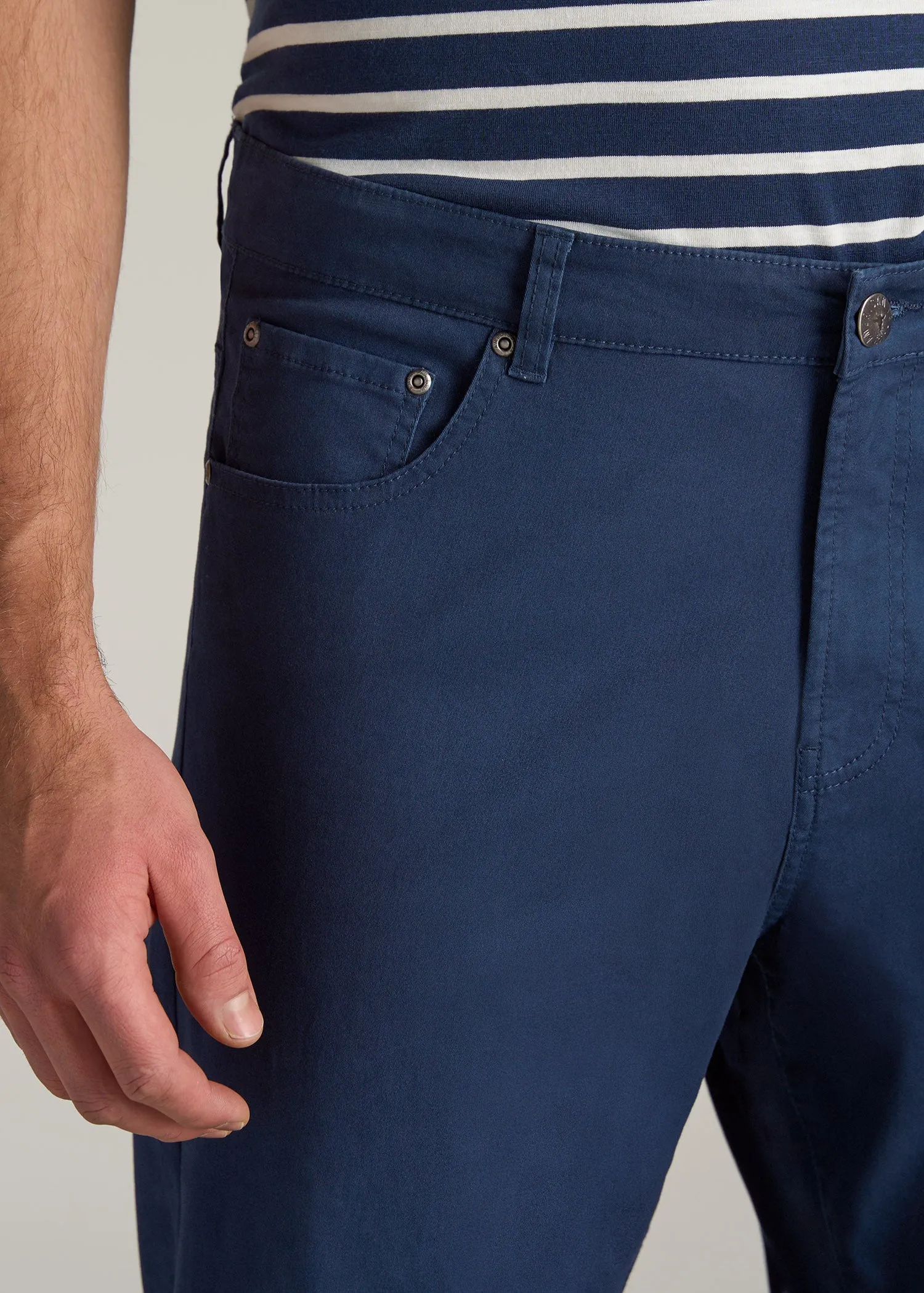 J1 STRAIGHT Leg Five-Pocket Pants for Tall Men in Marine Navy